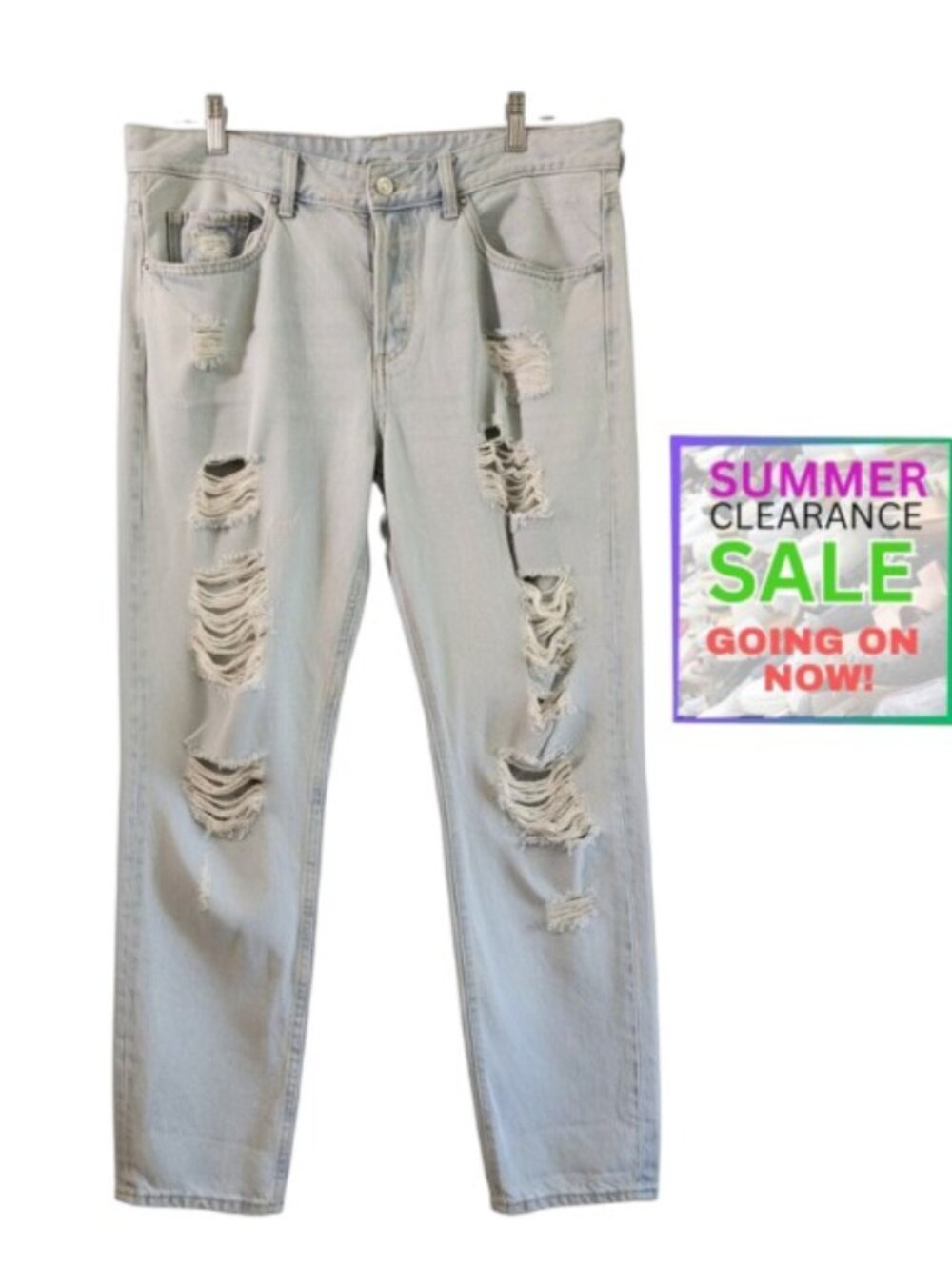 Summer Clearance Woman's Boyfriend Jeans Inseam 28 1/2"